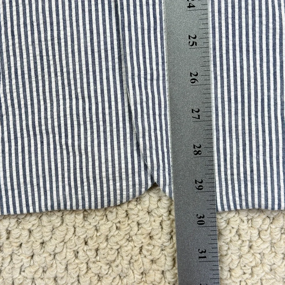 Vtg Toppe Sportscoat Mens L Blue/White Seersucker Jacket Blazer Embroider Crest